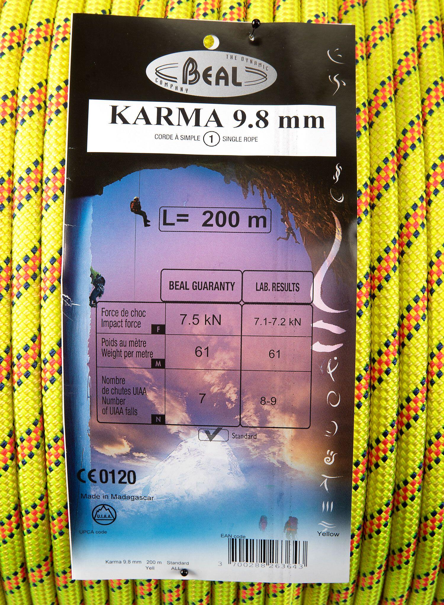 Lina dynamiczna Beal Karma 9,8 mm na metry - yellow 3/6
