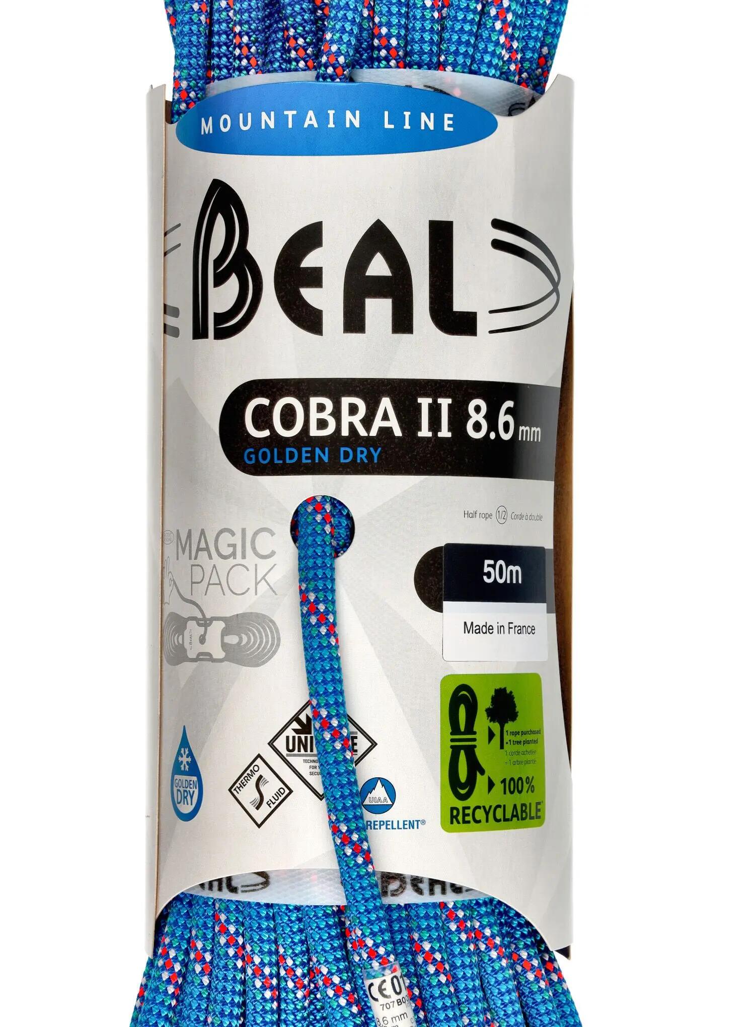 Lina dynamiczna Beal Cobra Unicore Golden Dry 8,6 mm 50 m - blue 5/6