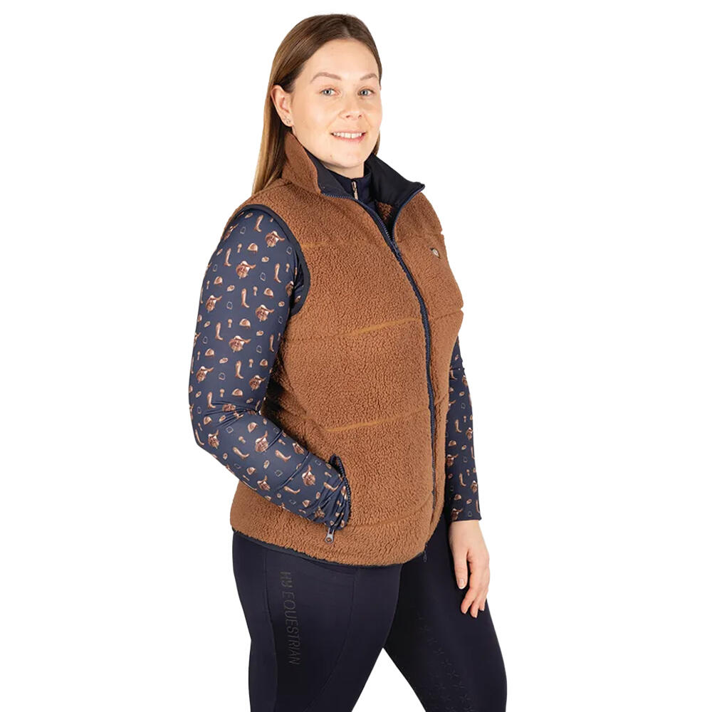 Womens/Ladies Elevate Teddy Fleece Gilet (Brown) 4/4
