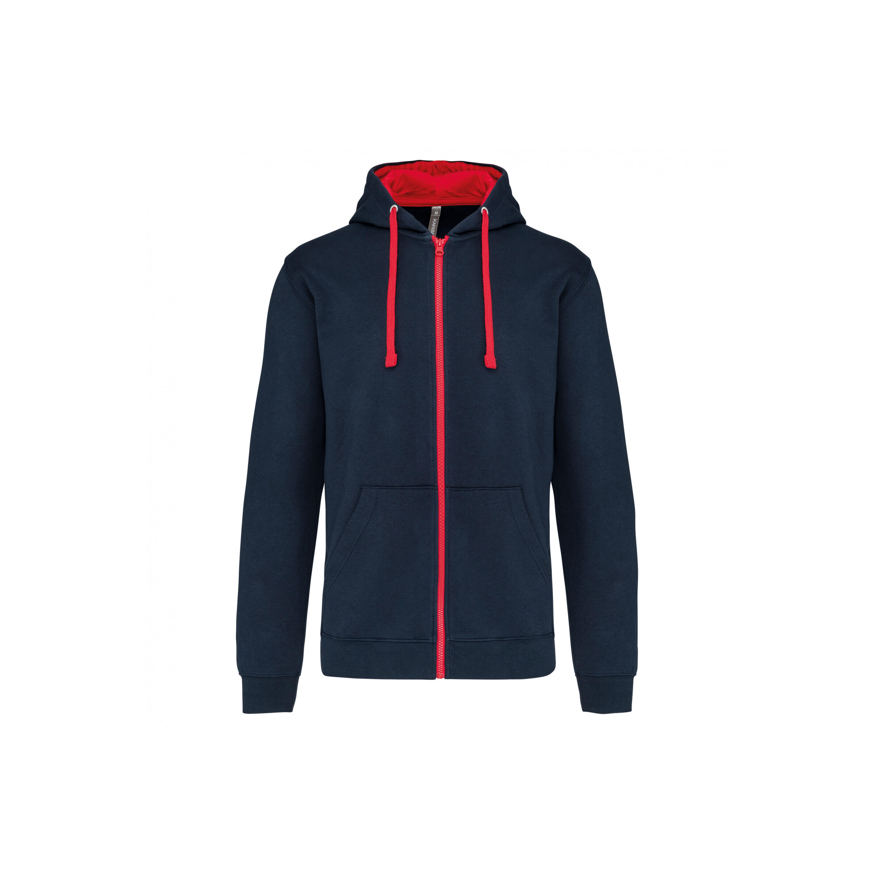 KARIBAN Contrasting zipped hoodie Kariban