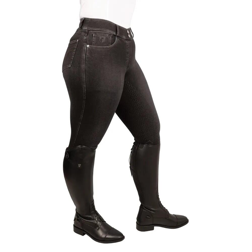Womens/Ladies Elevate Denim Breeches (Black) 3/3