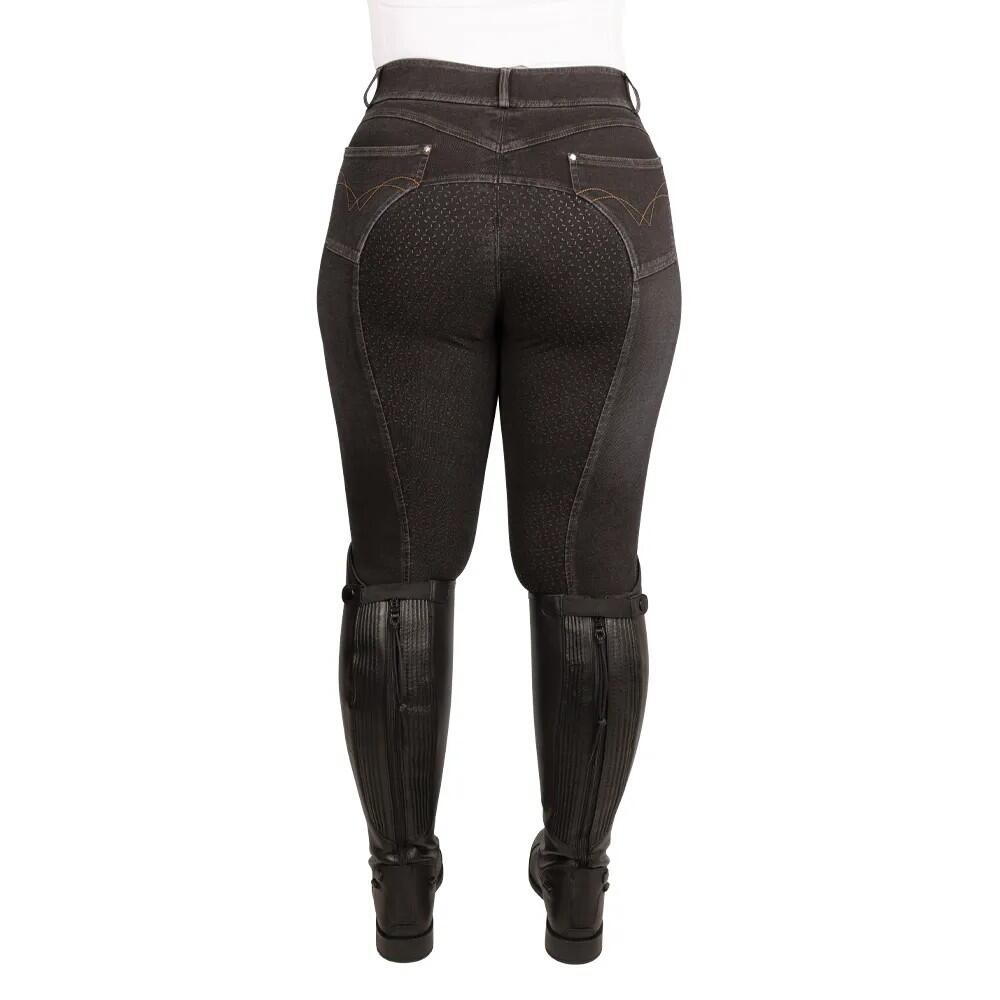 Womens/Ladies Elevate Denim Breeches (Black) 2/3