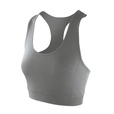 Dames softex stretch sports sleeveless crop top (bewolkt grijs)