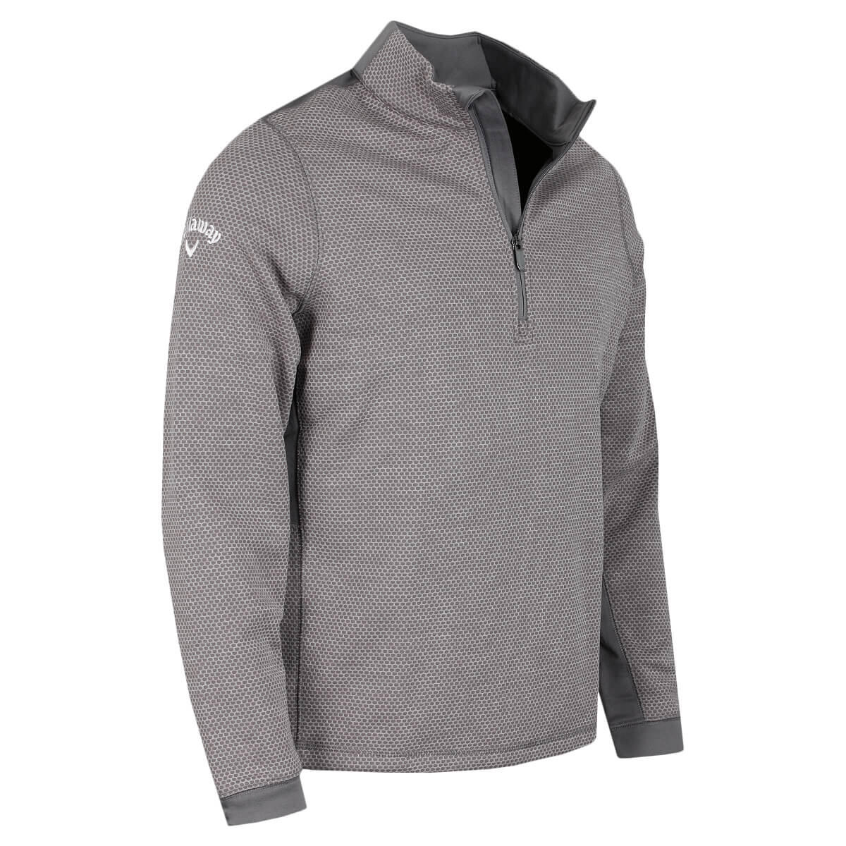 Callaway Golf Mens Hex Fleece Sweater - Medium Grey Heather - S