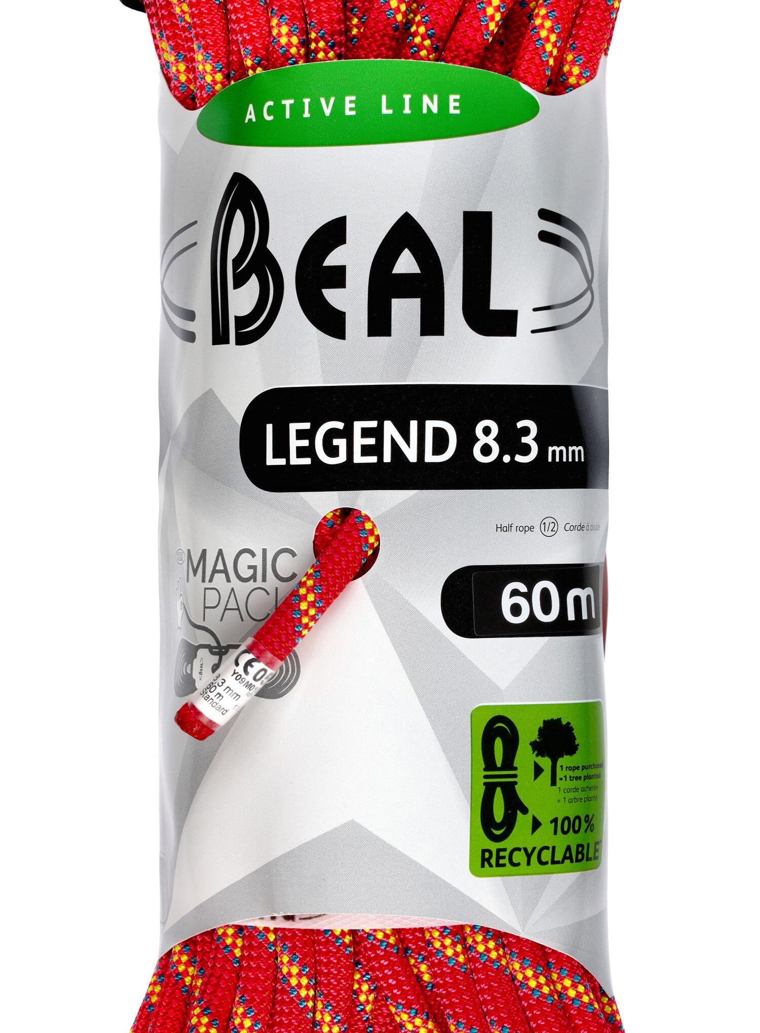 Lina połówkowa Beal Legend 8,3 mm 60m x 2 - green/pink 3/7