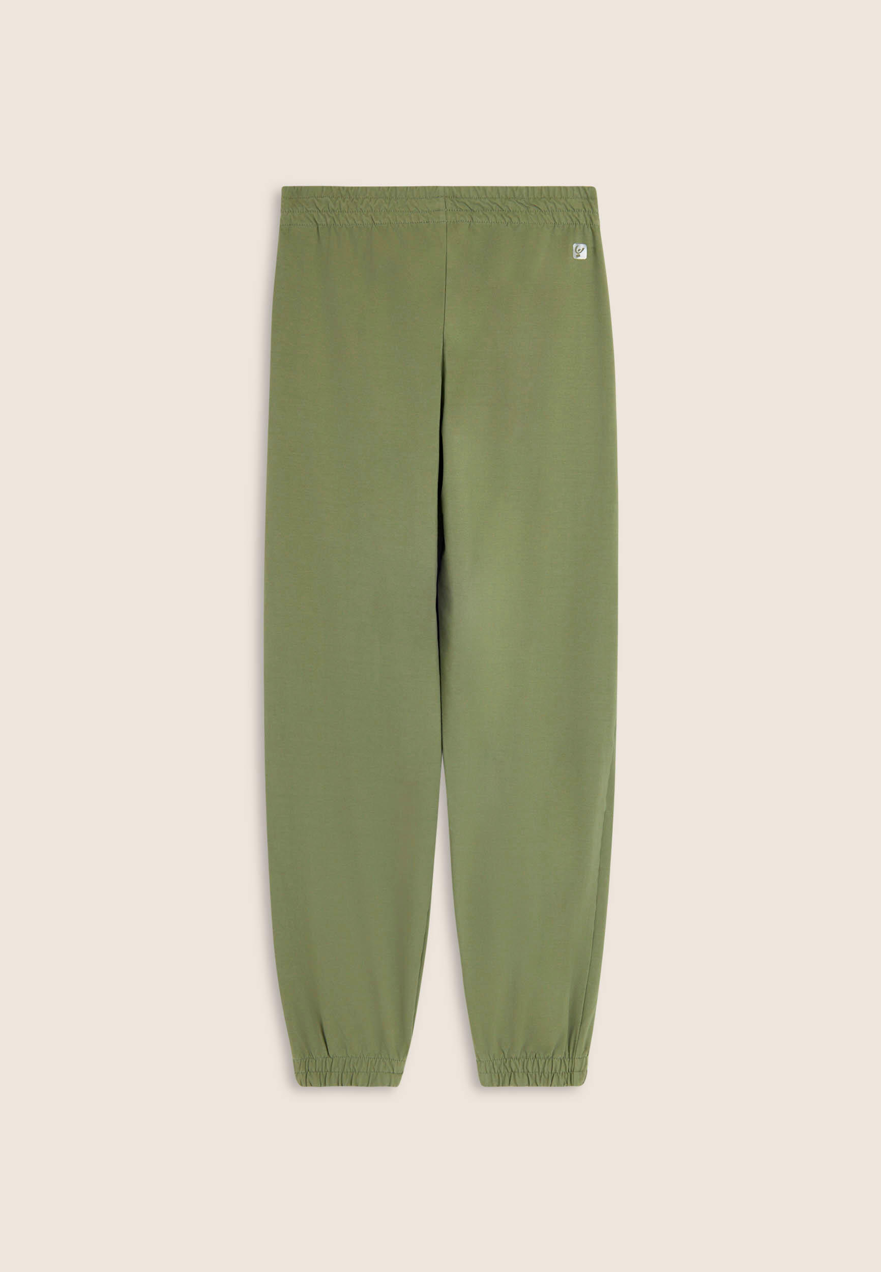 Pantalon régulier en molleton teinté aux enzymes avec ourlet élastiqué 2/3