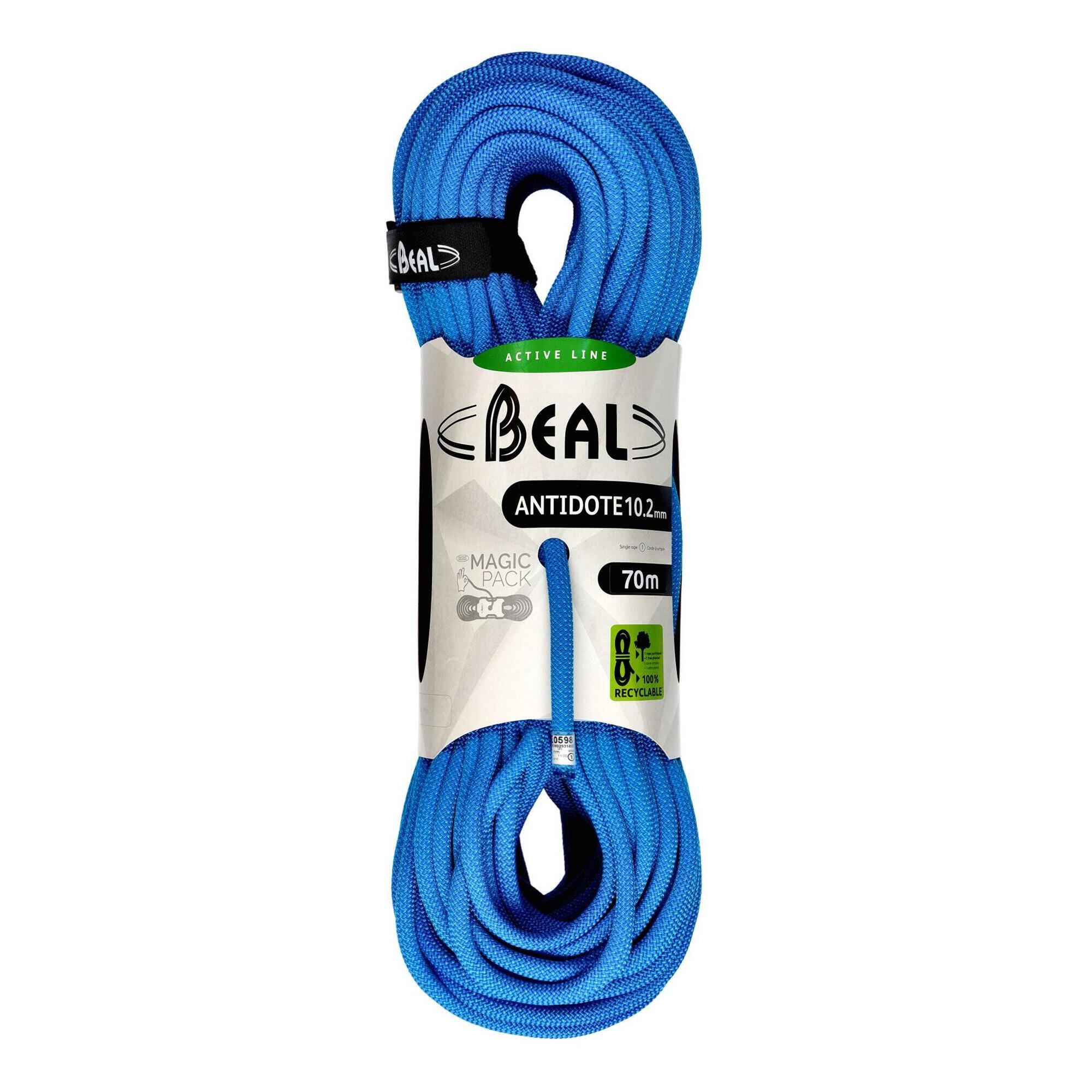 Beal - Beal Antidote Corde Dynamique 10,2 Mm 70 M Polyamide Faible Choc - Corde D'Escalade - Bleu - Taille Unique - Decathlon
