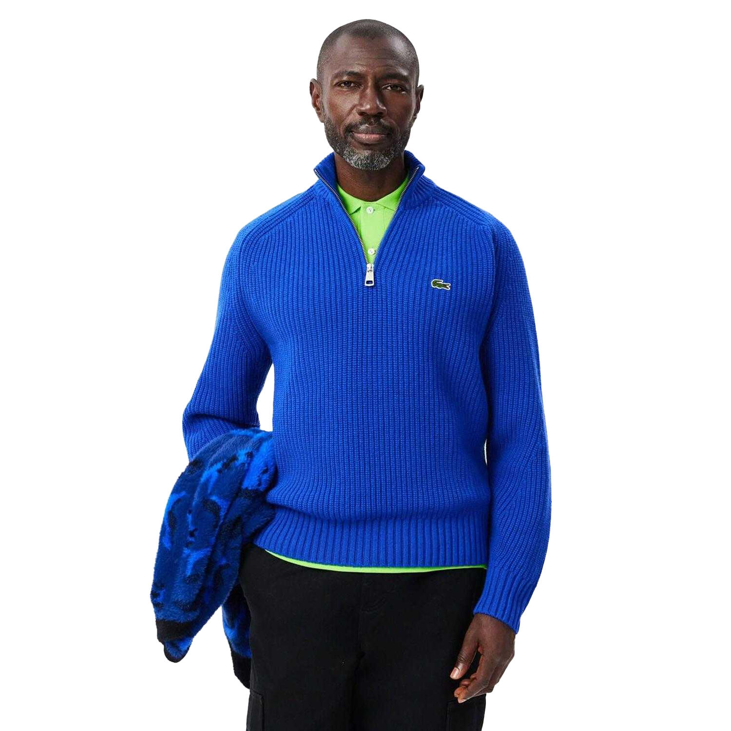 Pull Style Fermeture À Glissière Homme (Bleu) 4/4