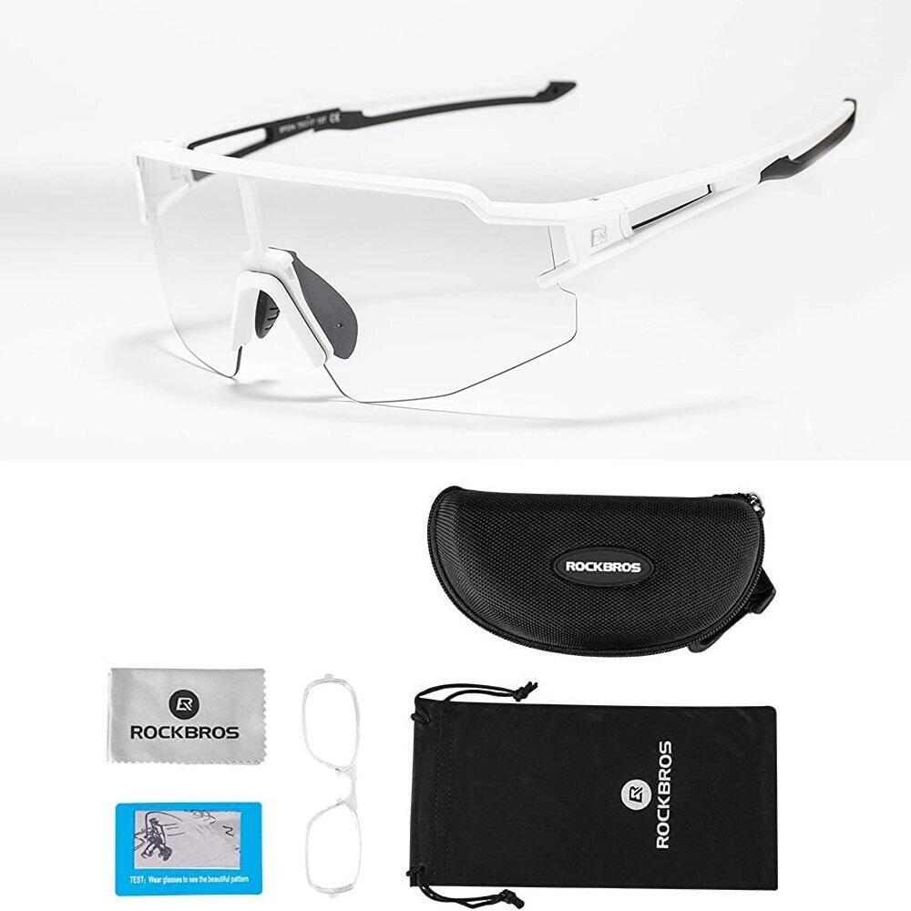Rockbros 10172 photochromatische UV400 Fahrradbrille - weiß 3/4
