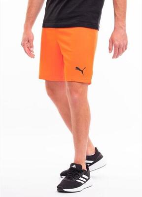 Puma teamrise heren jersey shorts in golden poppy zwart