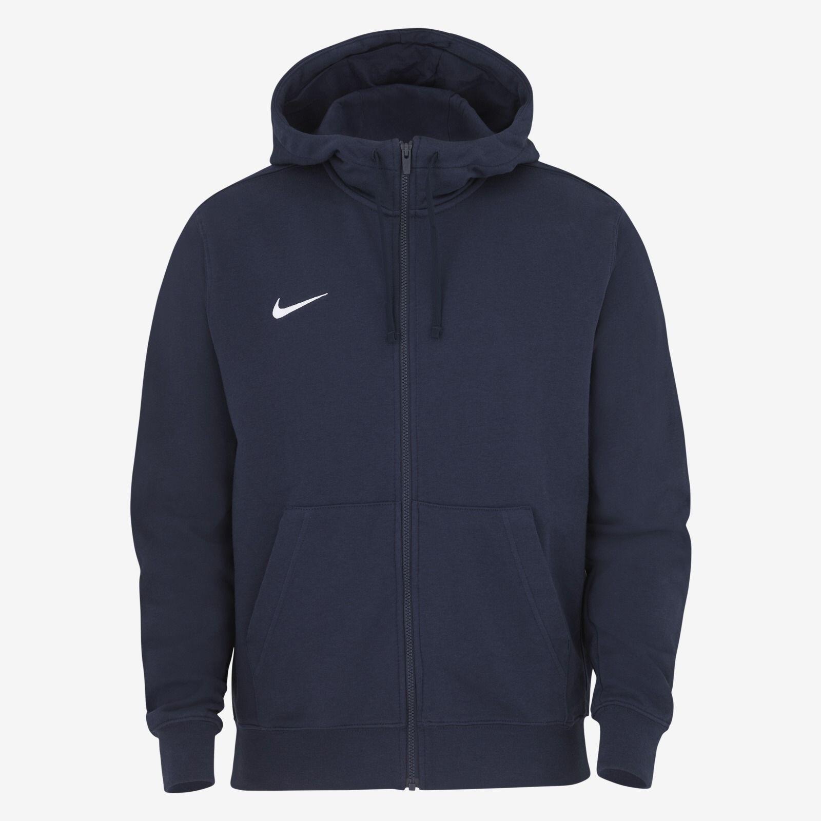 NIKE Felpa con cappuccio full zip uomo ( french terry) nike blu navy