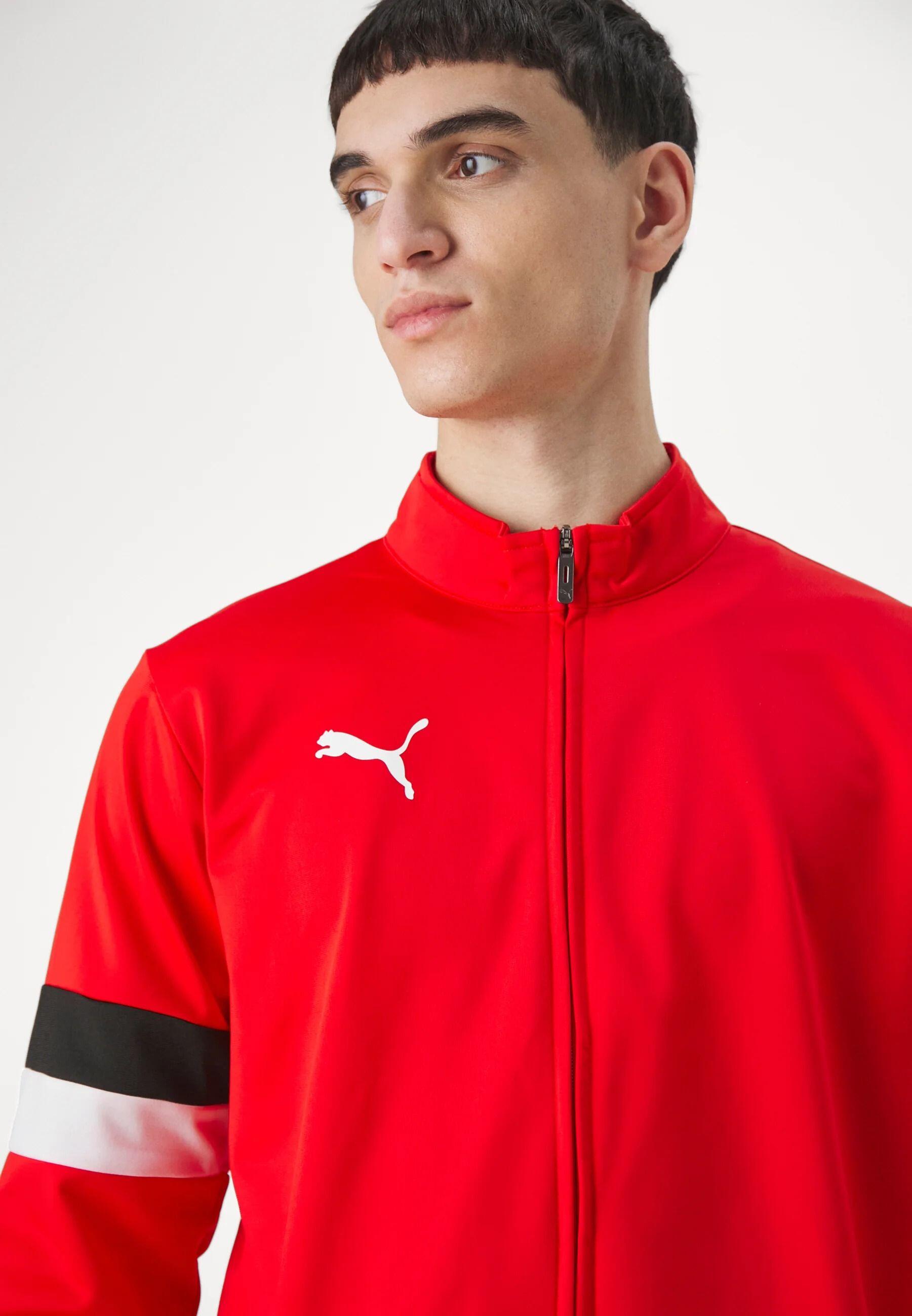 TUTA complete uomo ( acetato-poliestere) puma nero/rosso 3/4