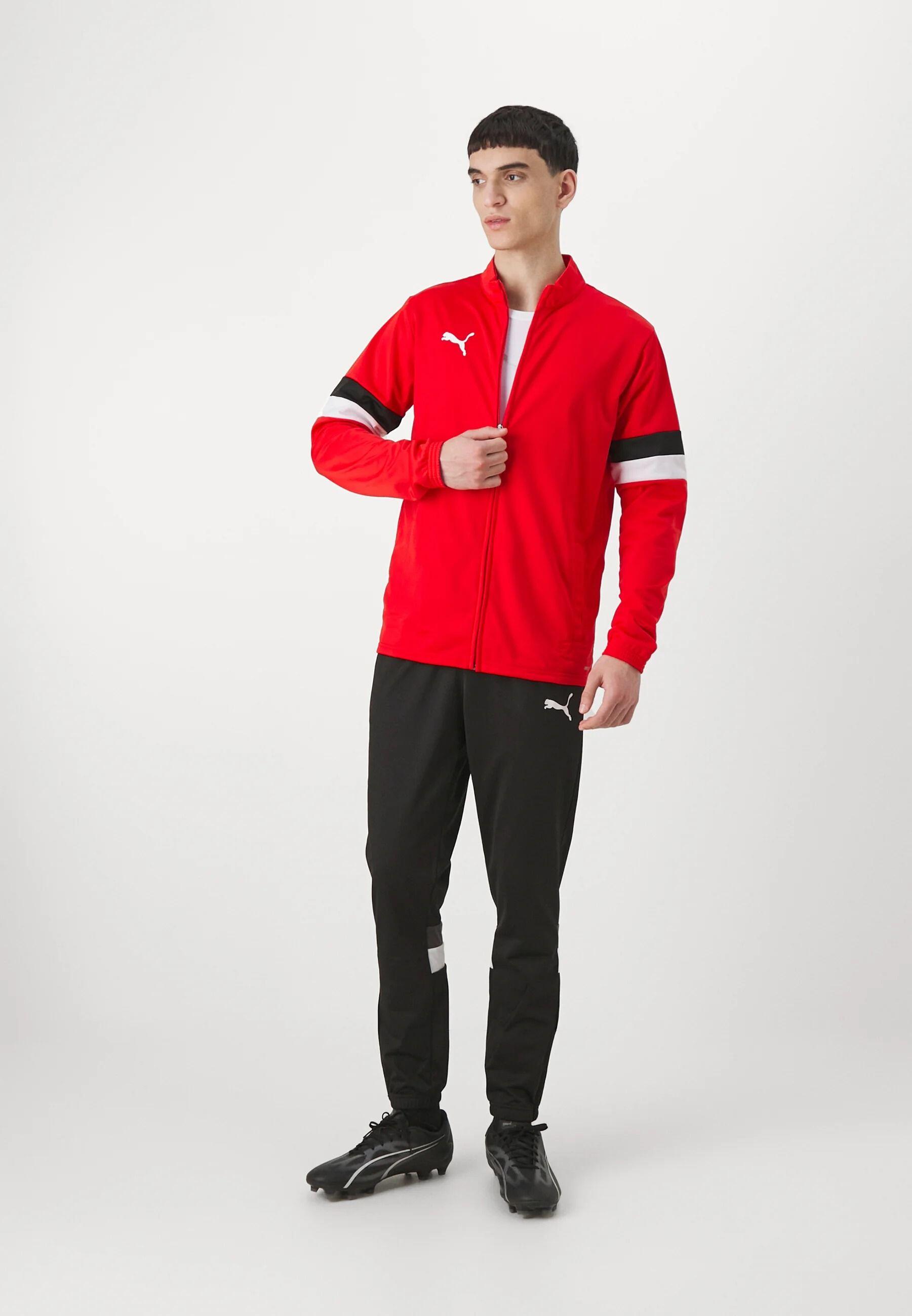 TUTA complete uomo ( acetato-poliestere) puma nero/rosso 4/4