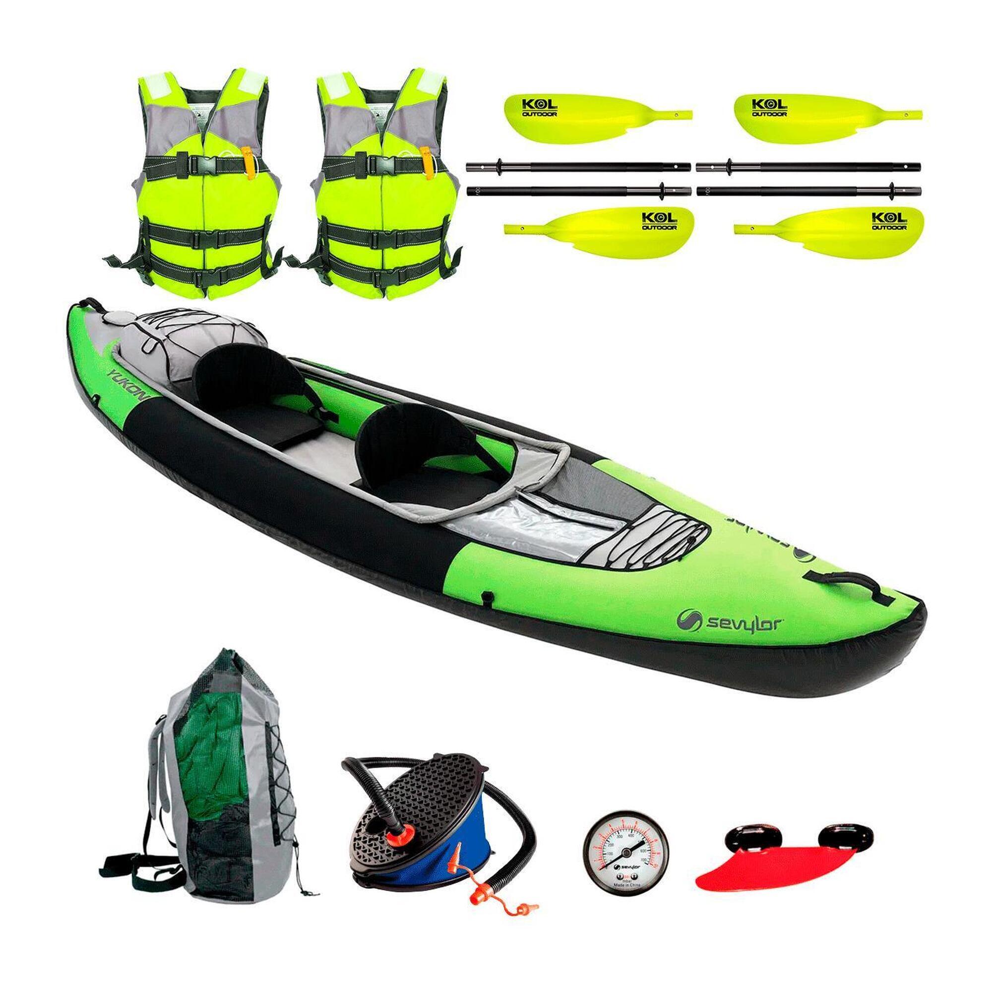 Sevylor - Pack Complet De Kayak Gonflable Sevylor Yukon Kcc380 - Canoë-kayak - Vert - 390 Cm - Decathlon