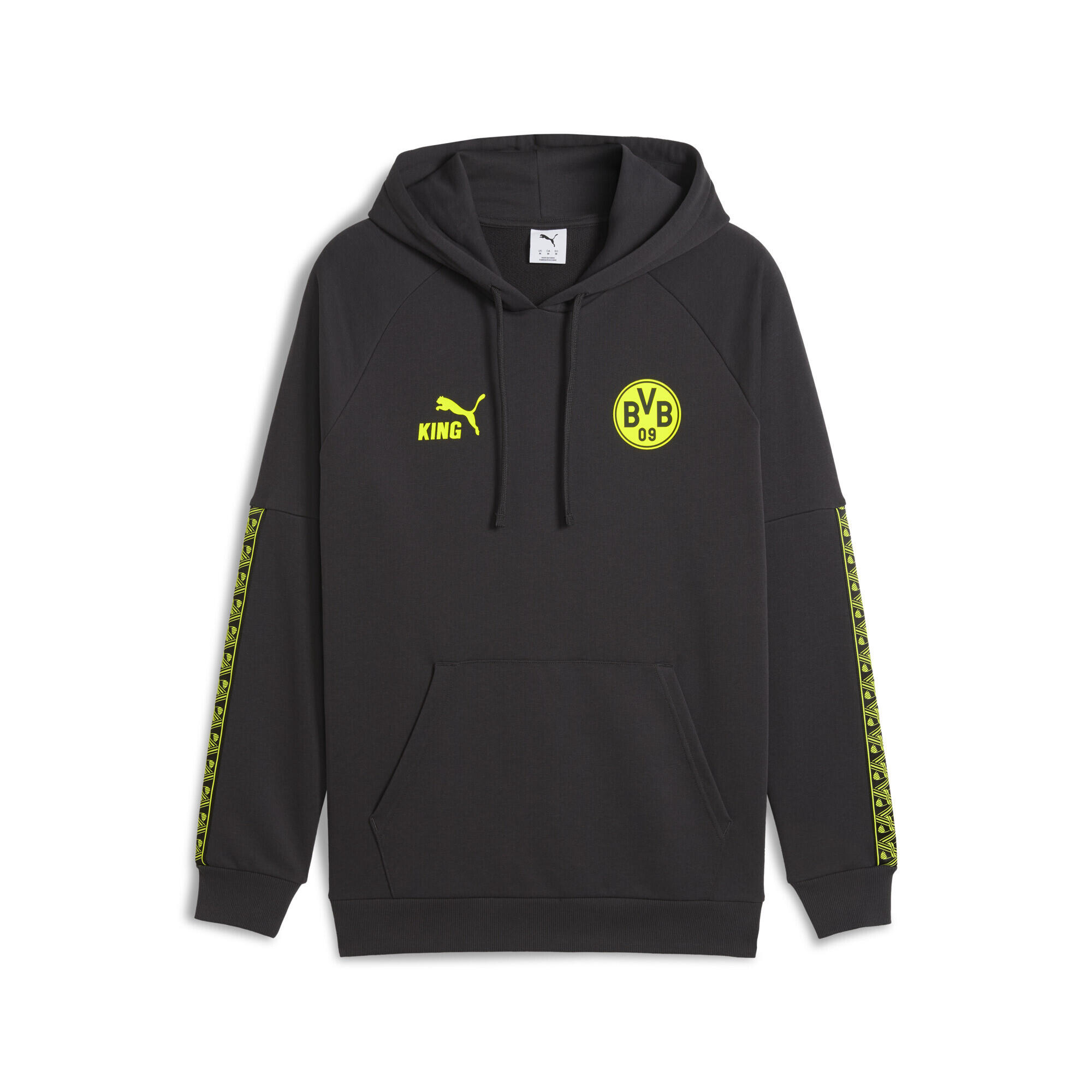 Męska bluza z kapturem Borussia Dortmund KING PUMA Flat Dark Gray Yellow Alert