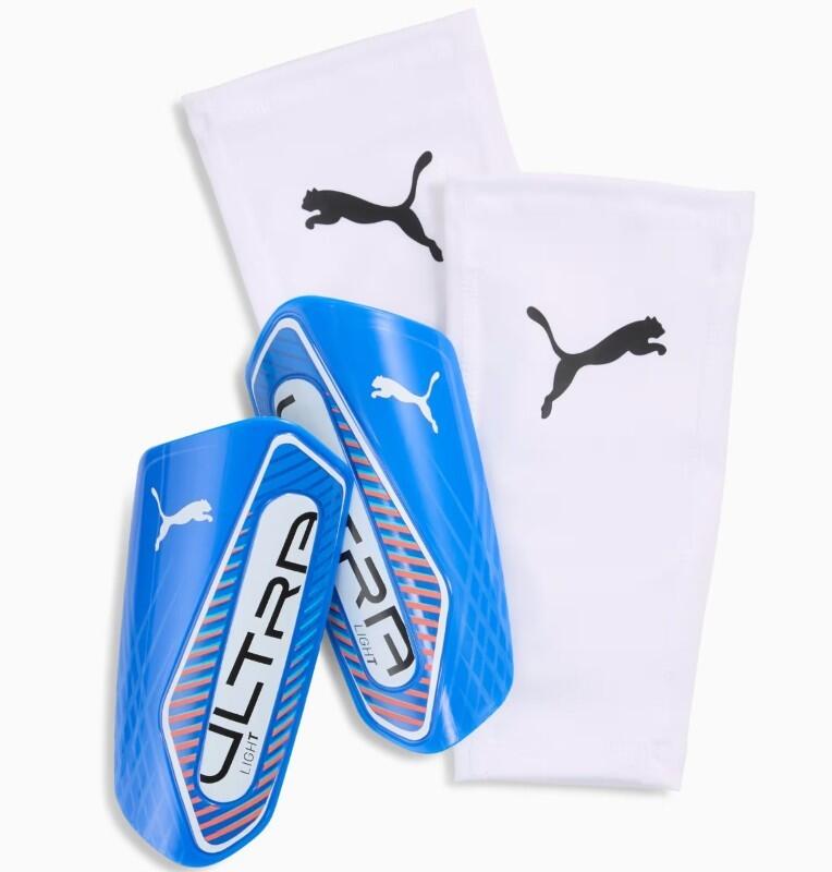 Ochraniacze piłkarskie na golenie ULTRA Light PUMA Ultra Blue White Glowing Red