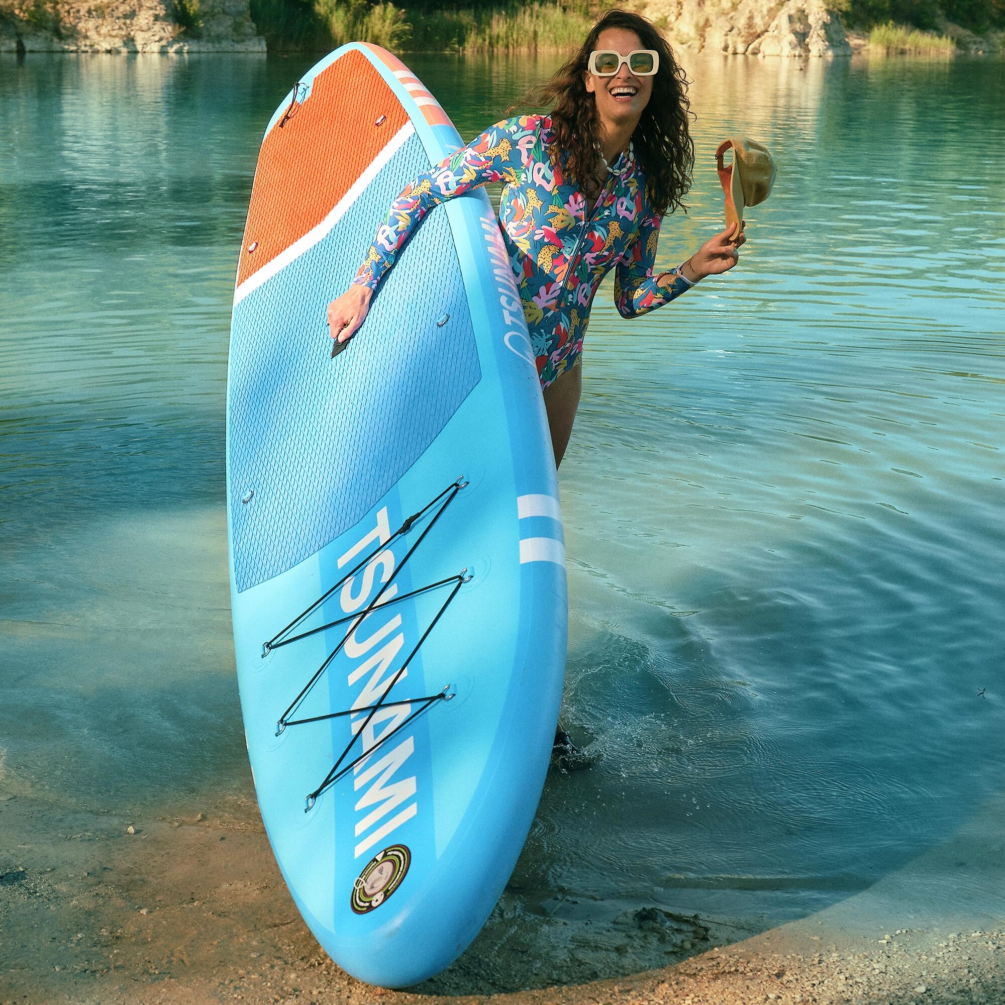 Planche de Stand Up Paddle Gonflable 320cm Maniable TSUNAMI Multicolore 6/7