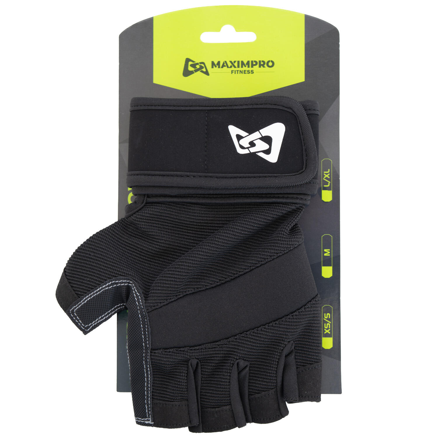 Guantes Fitness Maximpro Berto Negro - Talla M 2/4
