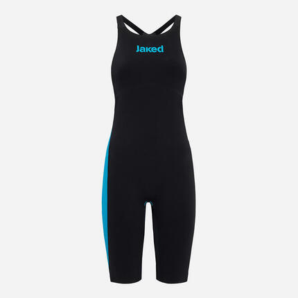 Maillot de bain synthétique noir et turquoise pour femme