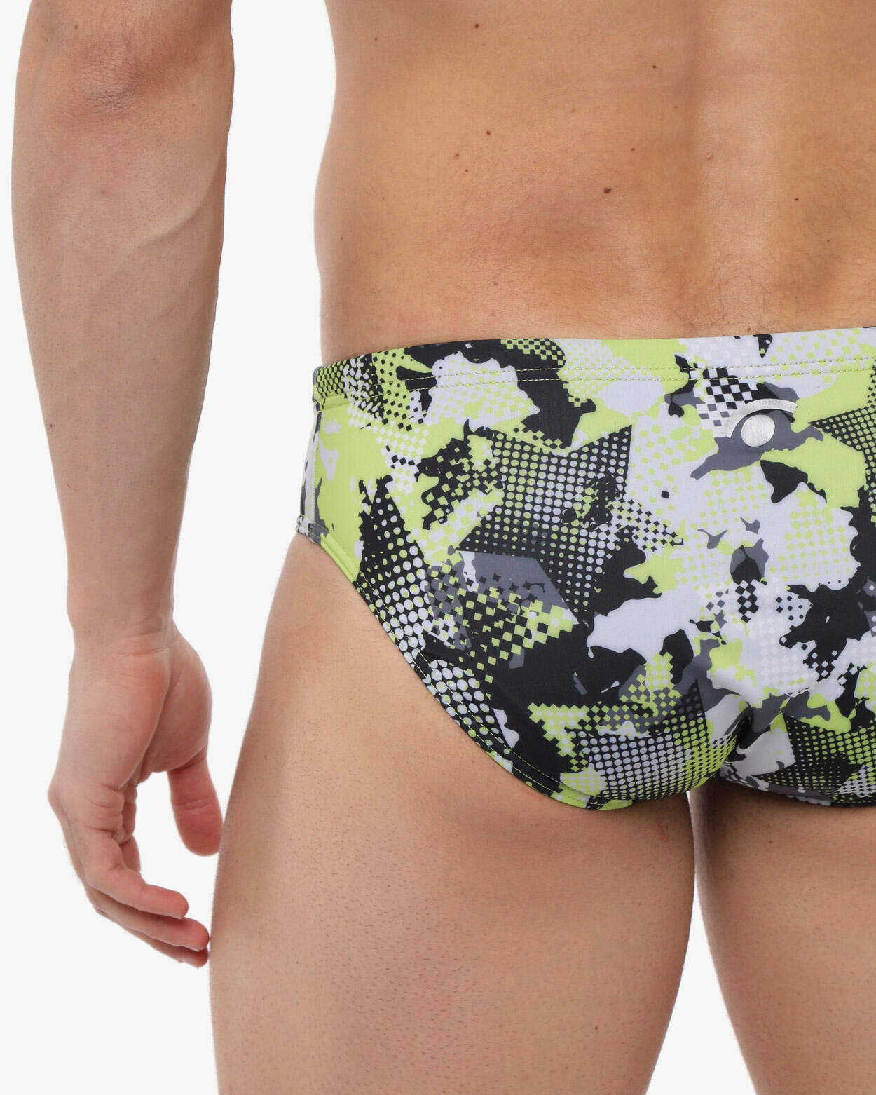 slip per costume da bagno  giallo e multi da uomo in mat. sintetico da nuoto 4/4
