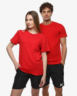 Rood synthetisch fitness-t-shirt voor heren en dames