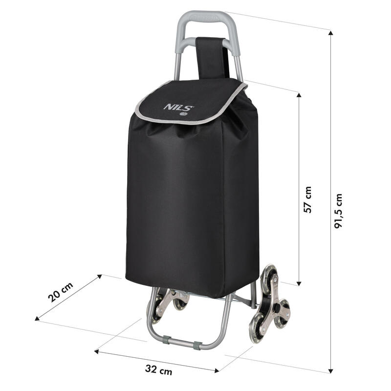 Cărucior/geantă de cumpărături cu trei roți, 40 L NILS CAMP NC17206