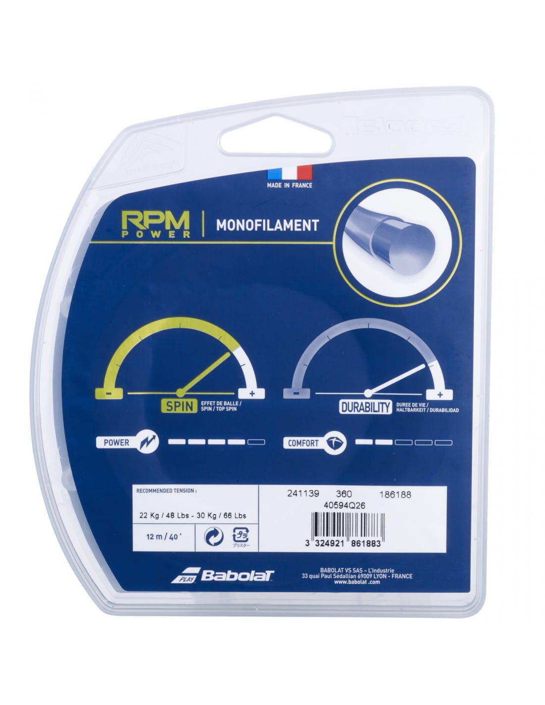 Cuerda de tenis Babolat 12 m Rpm Power 2/3