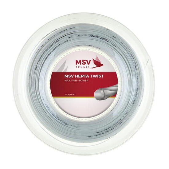Naciąg do rakiety tenisowej MSV Hepta Twist biały szpula 200 m. 1,20 mm.
