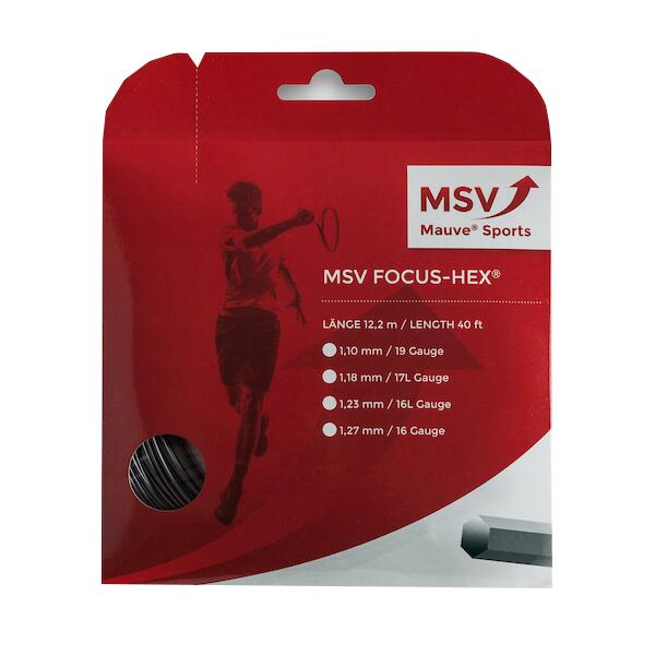 Naciąg do rakiety tenisowej MSV Focus Hex czarny set 12m. 1,23 mm. 1/2