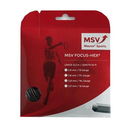Naciąg do rakiety tenisowej MSV Focus Hex czarny set 12m. 1,23 mm.