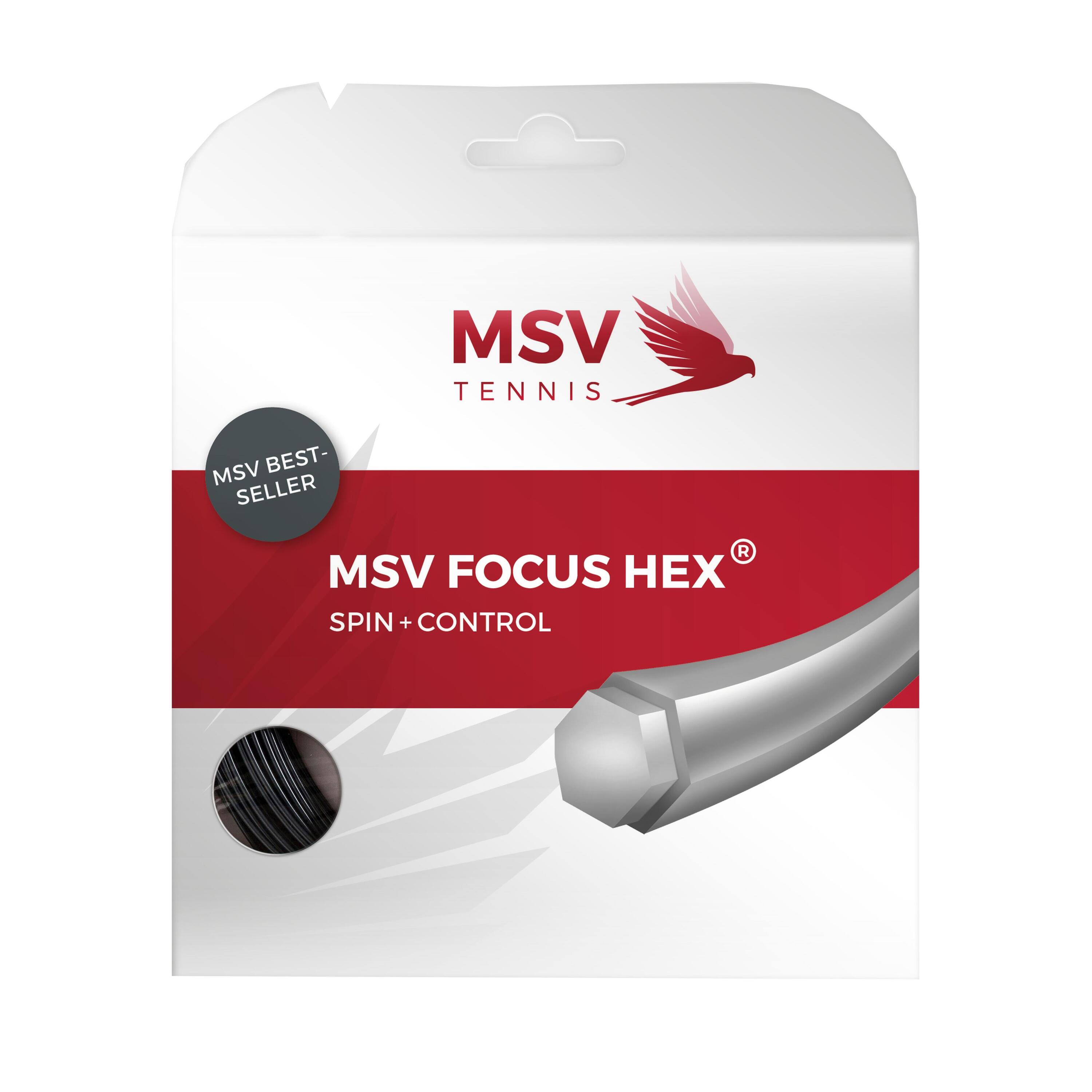 Naciąg do rakiety tenisowej MSV Focus Hex czarny set 12m. 1,23 mm. 2/2