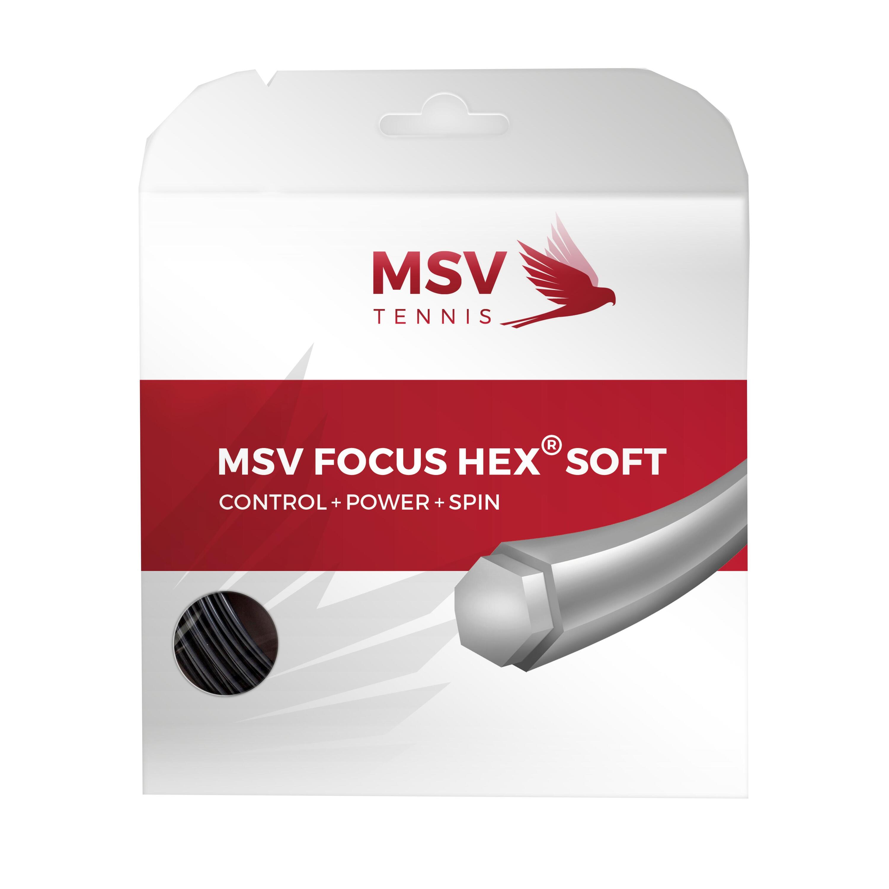 Naciąg do rakiety tenisowej MSV Focus Hex Soft czarny set 12 m. - 1/1