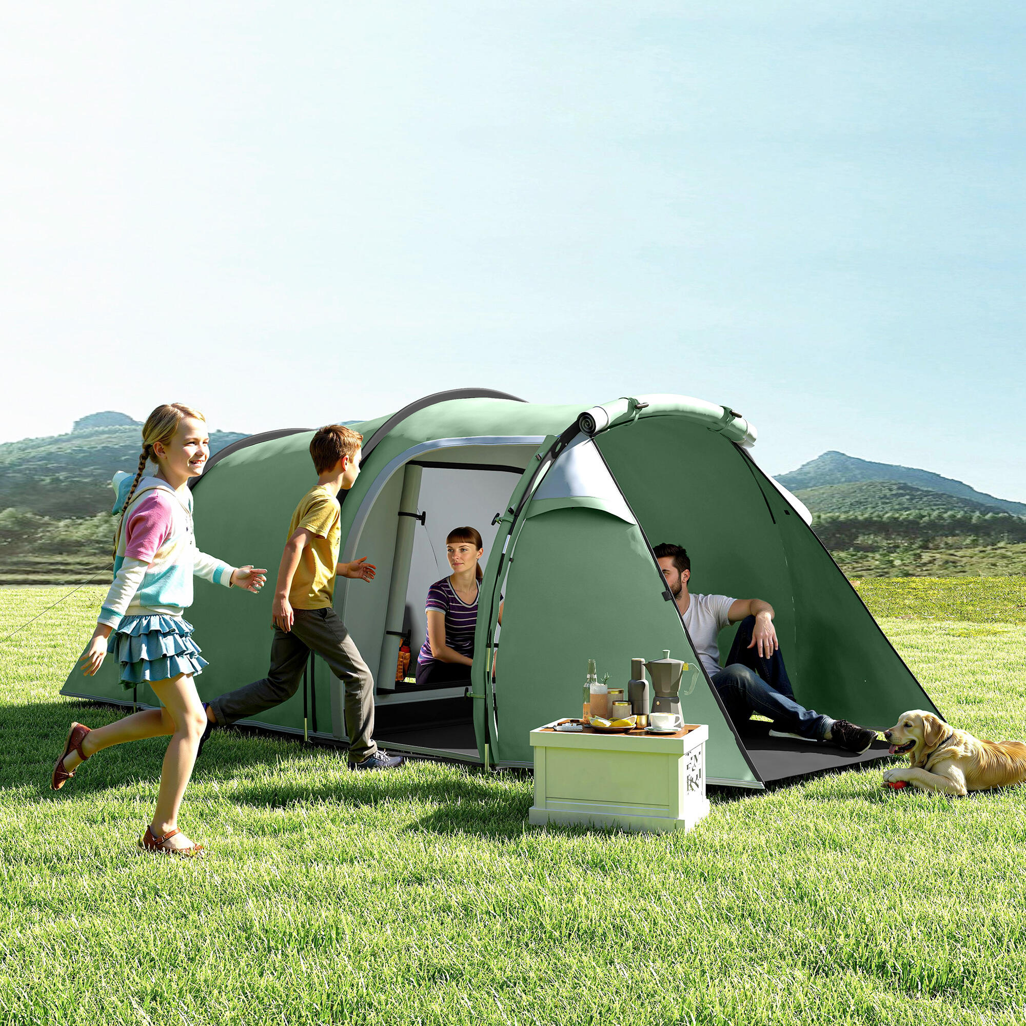 Tenda da Sole a Caduta 180×70 cm in Alluminio e Poliestere Verde