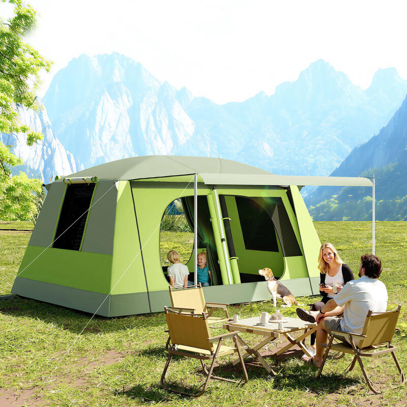 Outsunny Cort pentru Camping cu Veranda 8 Persoane 410 × 310 × 225cm