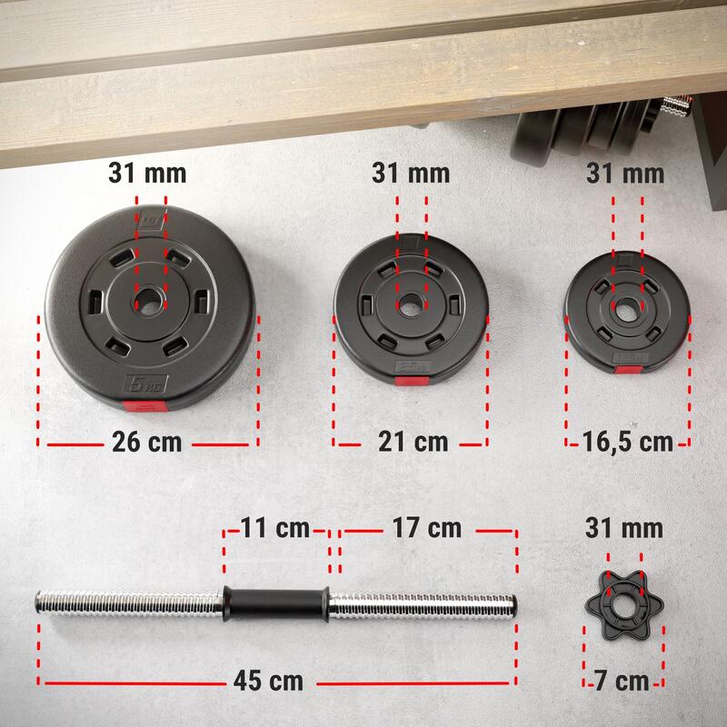 Set gantere pentru antrenament 2x10kg Hop-Sport HS-CD2x10