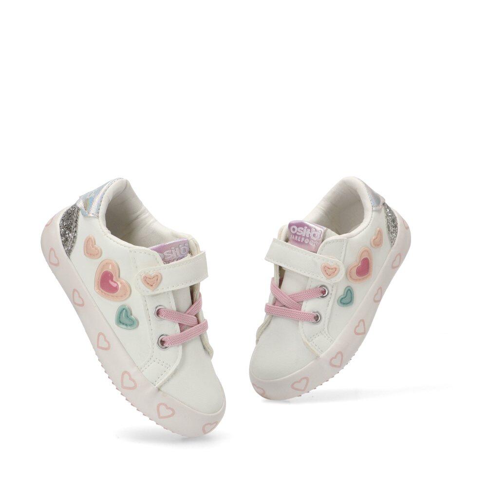 Deportivas Casual Niña Suela Plana - Modelo Ossh153015 Blanco 5/6