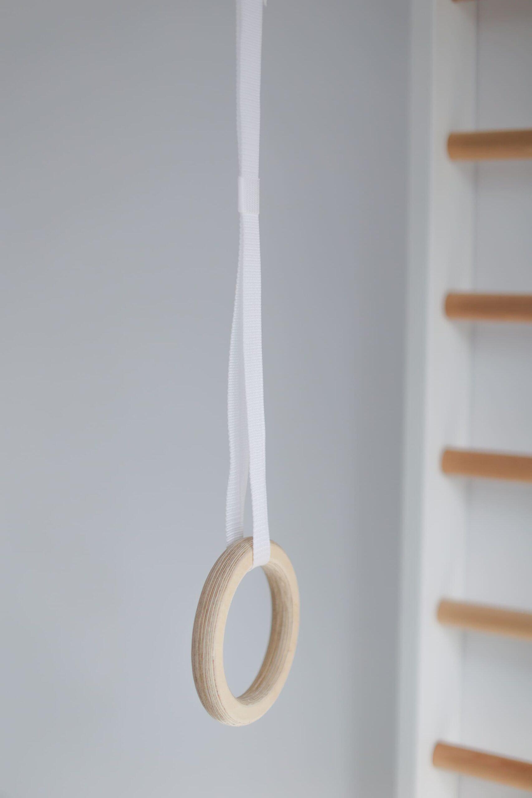 Enfant anneaux de gymnastique en bois sangles réglables Start Bois Blanc 5/7