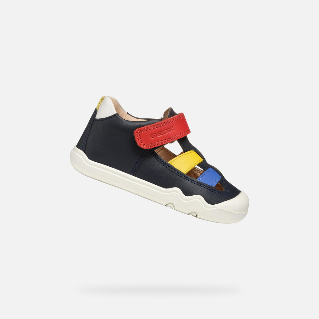 Geox - Baskets Bébé Garçon Steppieup Baby Bleu Marine/multicolore - Sandales - Bleu|multicolore - Decathlon