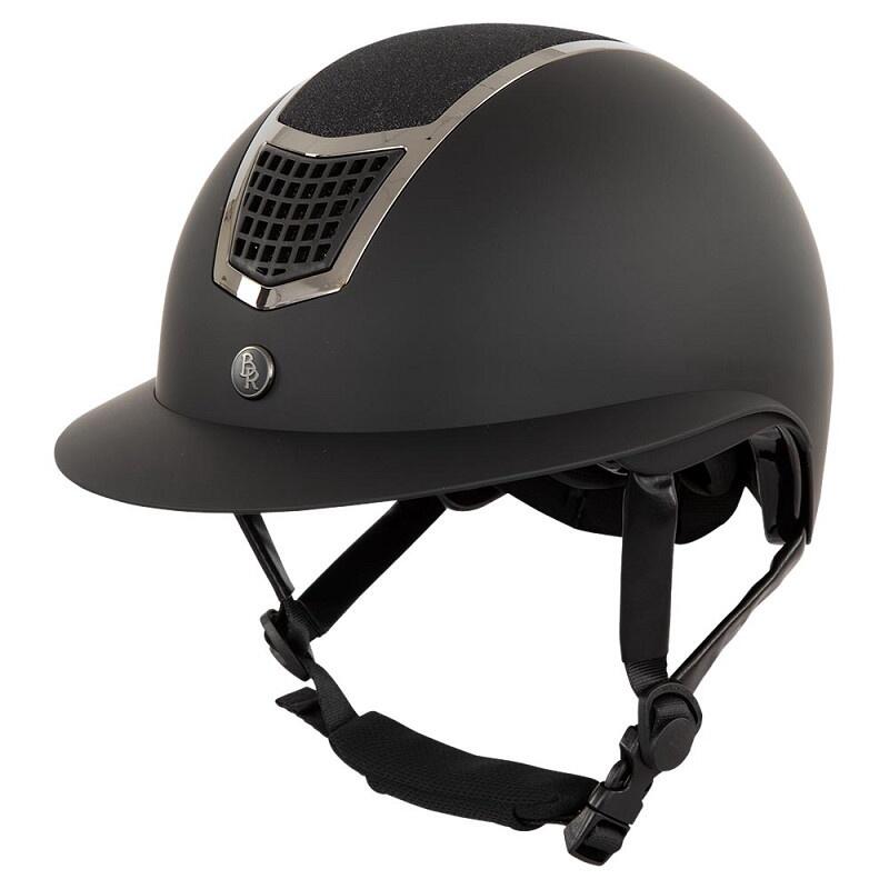 Capacete de equitação com lantejoulas e viseira polo BR Equitation Lambda Plus G 5/6
