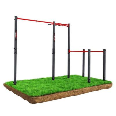 Stationaire gymnastiek apparatuur tuin met monkey bar pull-up bar + bars