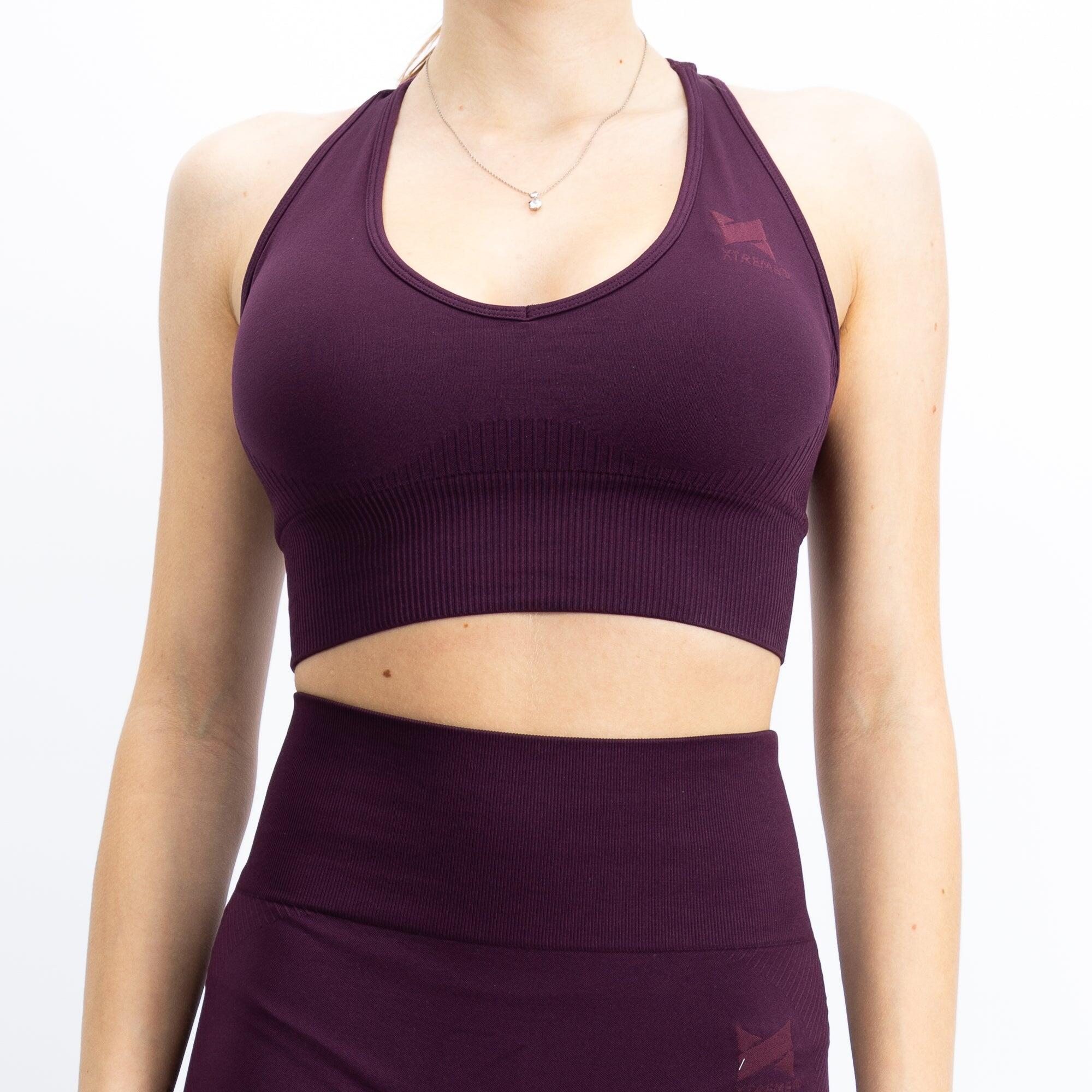 Xtreme top de desporto almofadado bordô (l)