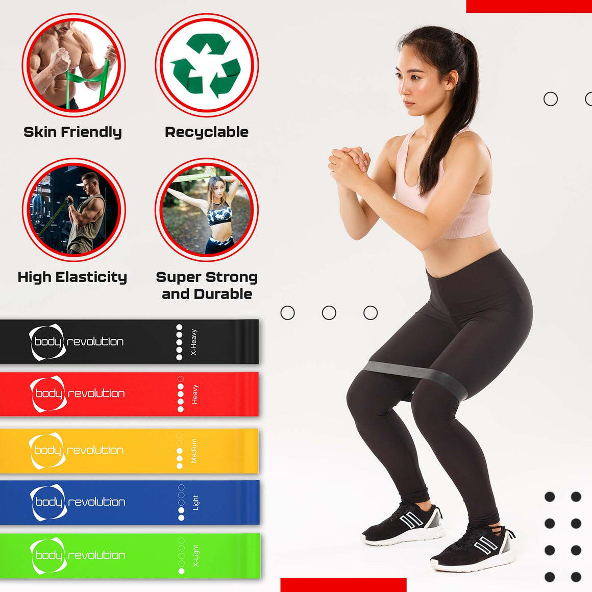 Resistance Bands Full Set Bag 3/6