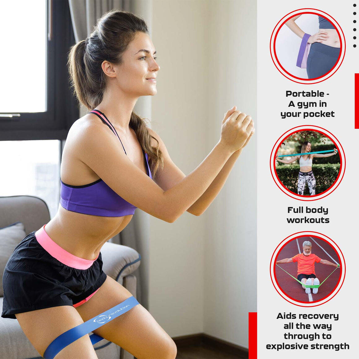 Resistance Bands Full Set Bag 4/6