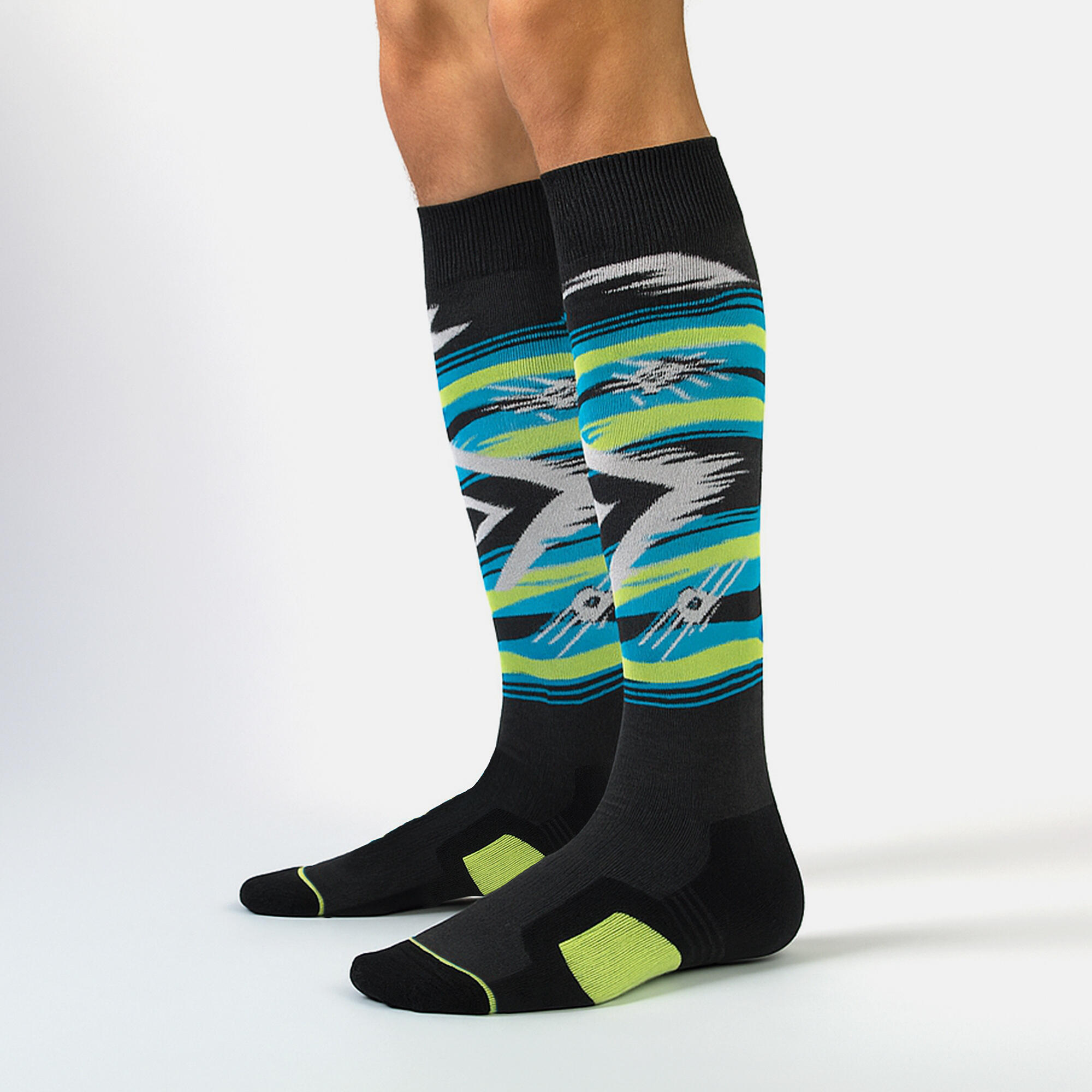 COMODO - Chaussettes Hautes de Snowboard Ski pour Hommes Femmes 3/4