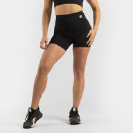 Zeuz korte sport legging dames high waist - nylon & elastaan - zwart - maat s