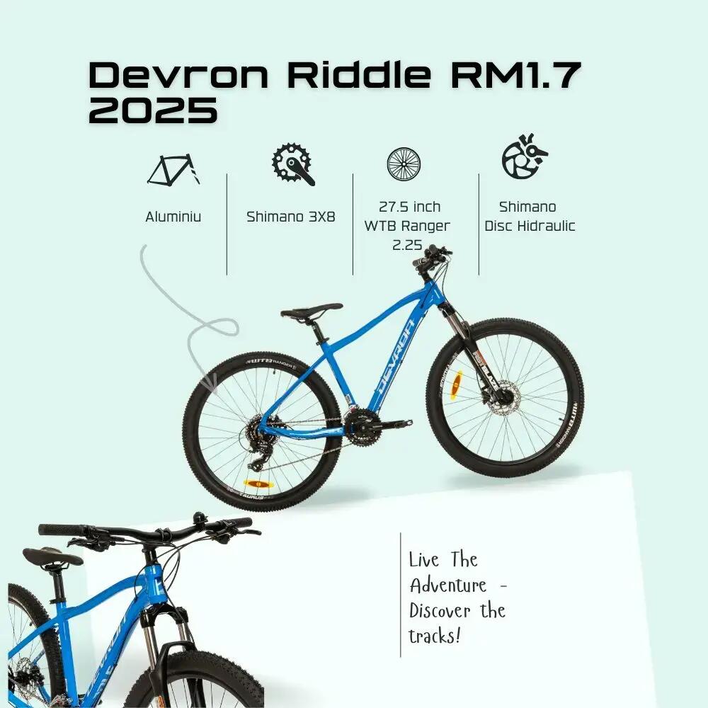 Bicicleta Mtb Devron Riddle RM1.7 2025 - 27.5 Inch, S, Albastru 4/7