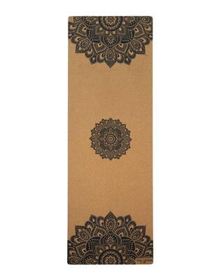 Tappetino yoga in sughero Yoga Design Lab 15 mm - Mandala Nero