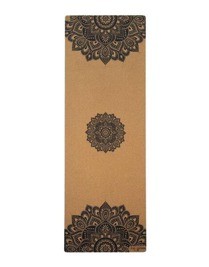 Tappetino yoga in sughero Yoga Design Lab 15 mm - Mandala Nero