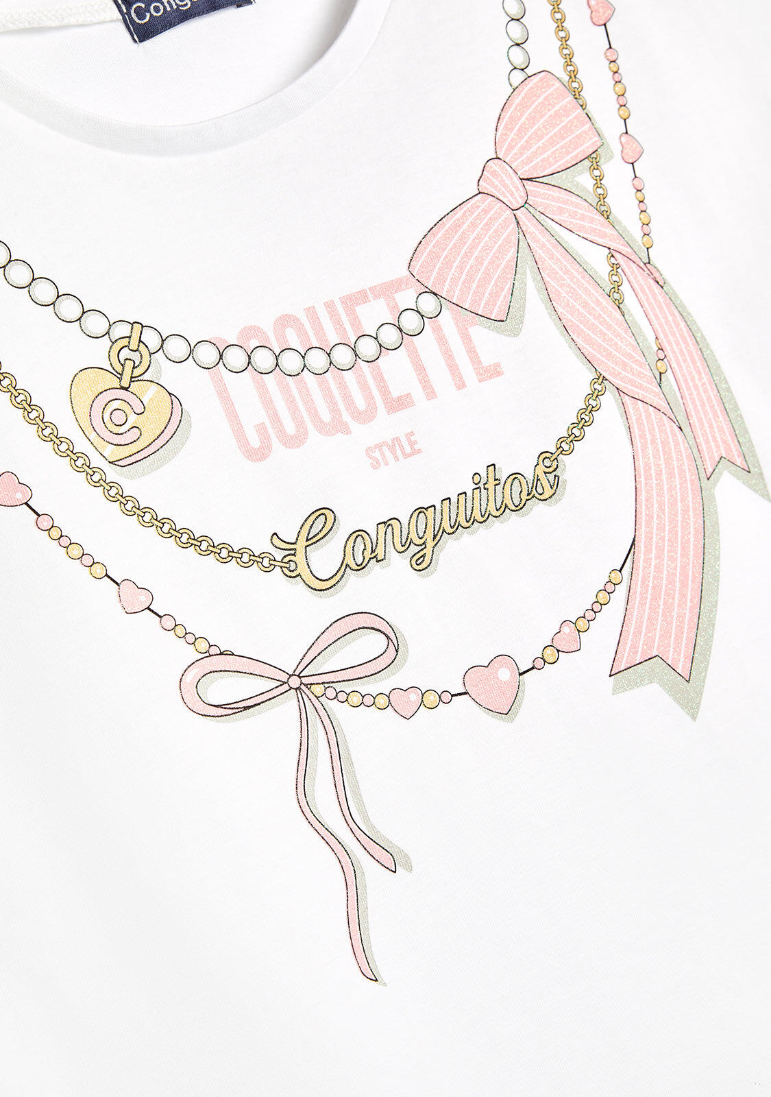 Camiseta Diseño Coquette Blanco 3/4