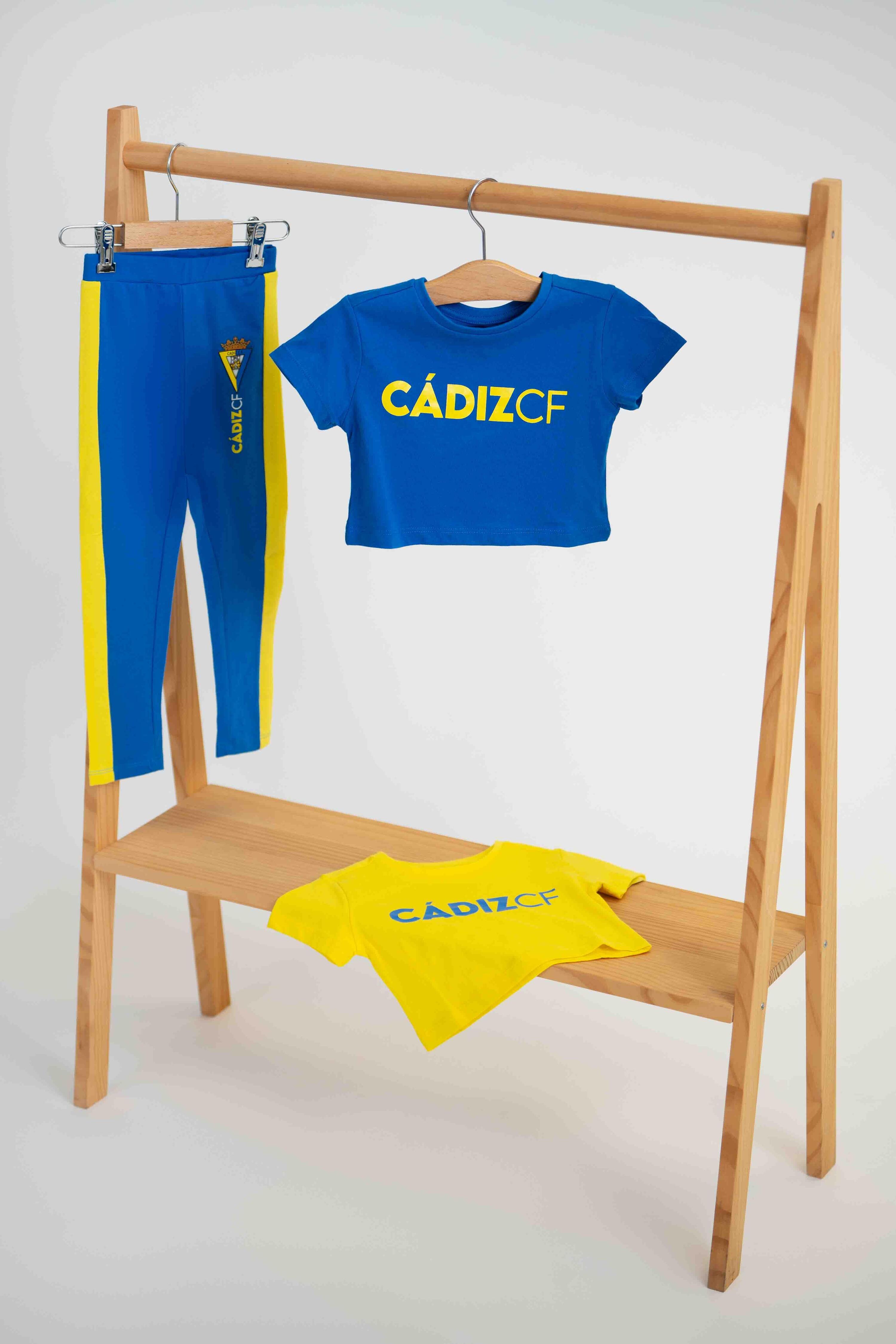 Camiseta crop azul niña -  Cádiz CF 3/4